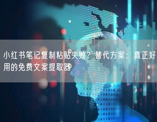小红书笔记复制粘贴失败？替代方案：真正好用的免费文案提取器
