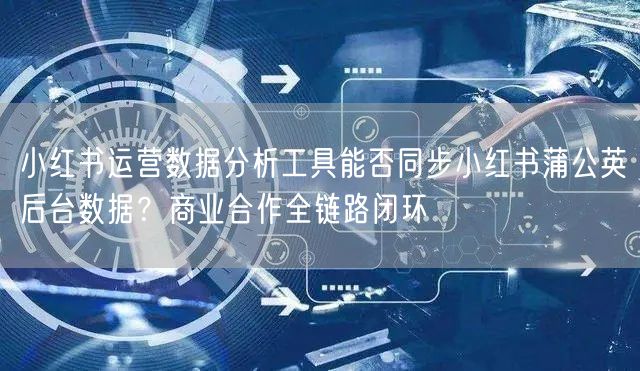 小红书运营数据分析工具能否同步小红书蒲公英后台数据？商业合作