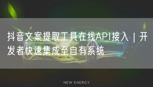 抖音文案提取工具在线API接入｜开发者快速集成至自有系统